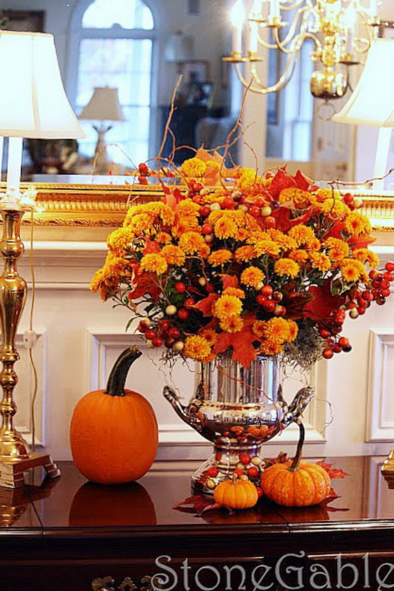 Cool Fall Flower Centerpiece and Flower Table  (54)