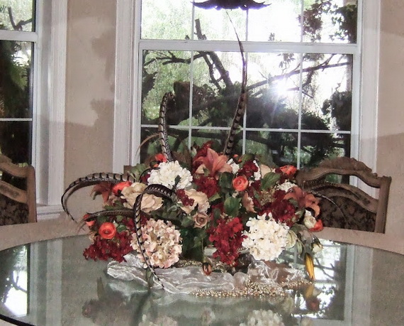 Cool Fall Flower Centerpiece and Flower Table  (79)