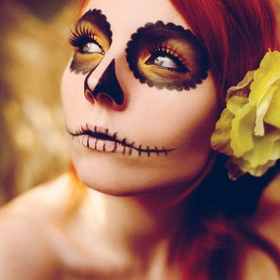 50 Halloween Best Calaveras Makeup Sugar Skull Ideas for Women (13)