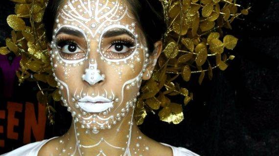 50 Halloween Best Calaveras Makeup Sugar Skull Ideas for Women (3)