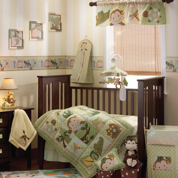 Monkey Baby Crib Bedding Theme and Design Ideas _09