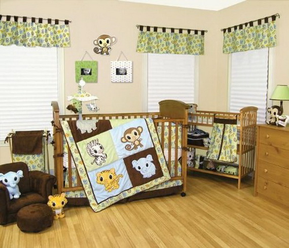 Monkey Baby Crib Bedding Theme and Design Ideas _29
