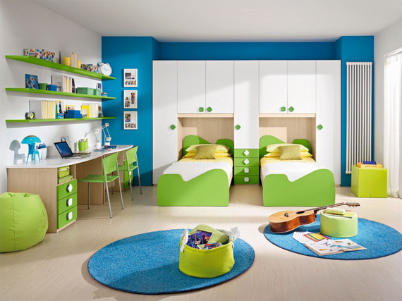 Vibrant and Lively Twin- Kids Bedroom Designs_21