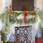 Christmas Mantel with Pine Cone