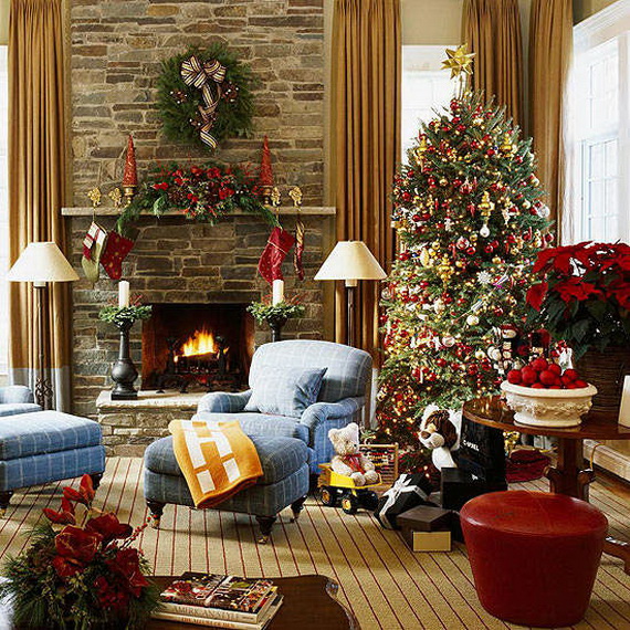 Elegant Christmas Country Living Room Decor Ideas_15