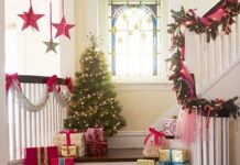 Festive Holiday Staircases and Entryways