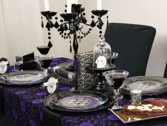 Whimsical Spooky Halloween Table Decoration Wedding Ideas _13