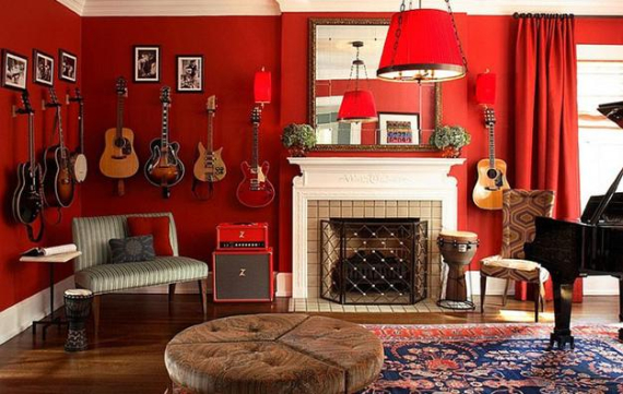 Hot Valentine Room Designs in Rich and Energetic Red Colors   (51)