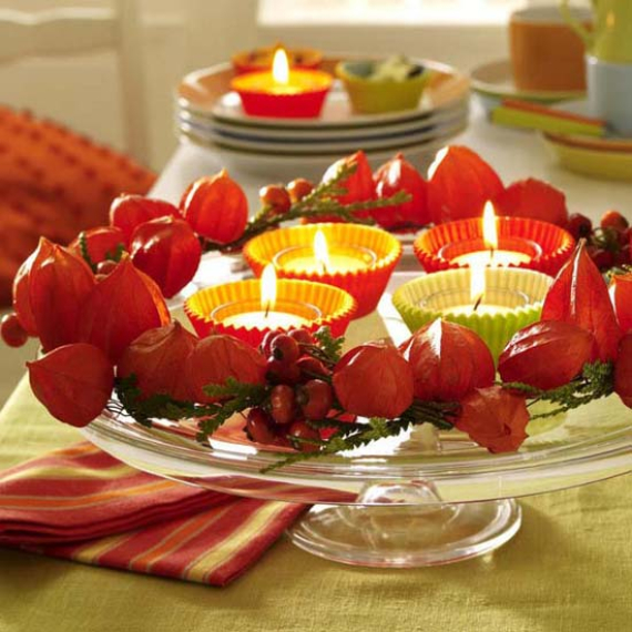 Cool Orange Fall &Thanksgiving Decorating Ideas with Chinese Lanterns  (12)