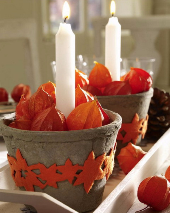 Cool Orange Fall &Thanksgiving Decorating Ideas with Chinese Lanterns  (14)