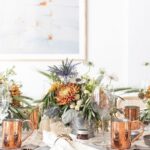 Copper and Gray Thanksgiving Table Decor
