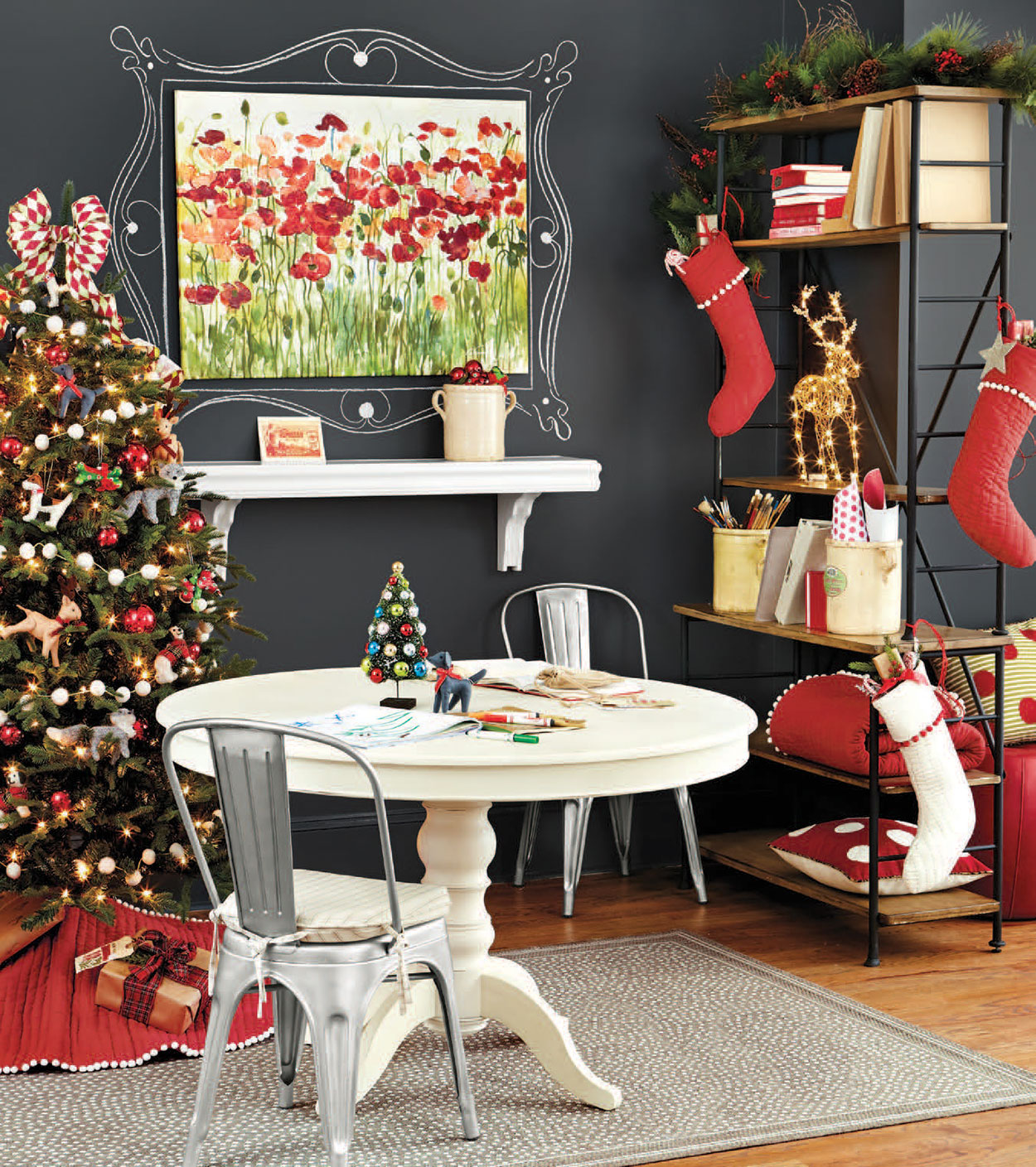 Stylish Home Office Christmas Decoration Ideas (26)