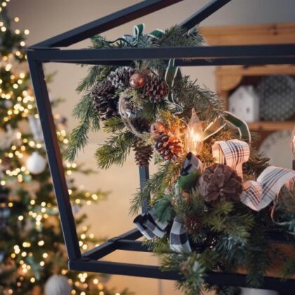 Picture of 45 Christmas Decorating Ideas for Pendant Lights and Chandeliers