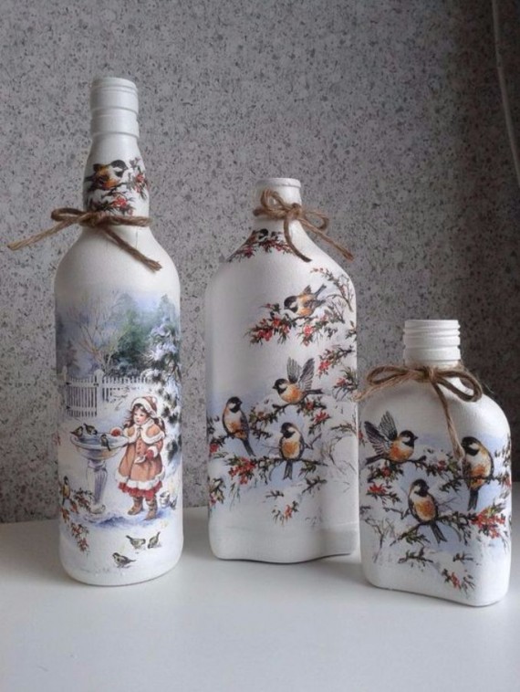 decorate Glass bottles with Decoupage  (16)