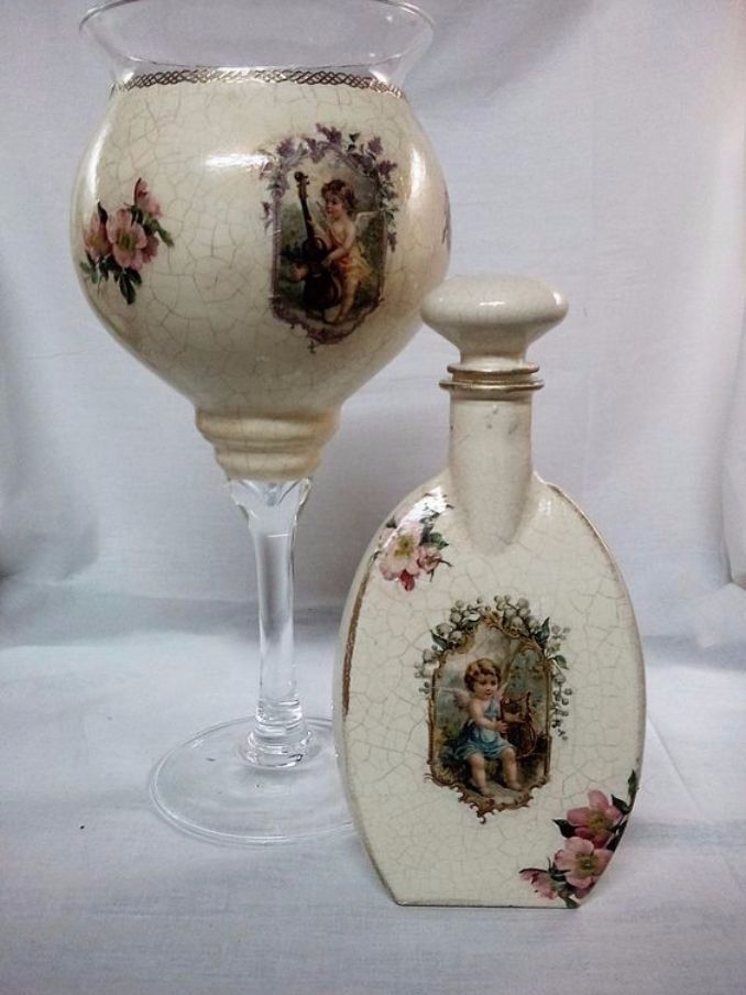 decorate Glass bottles with Decoupage (18)