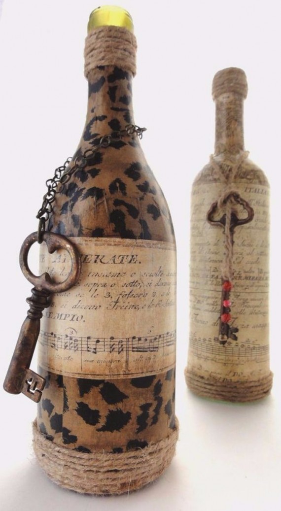 decorate Glass bottles with Decoupage  (4)