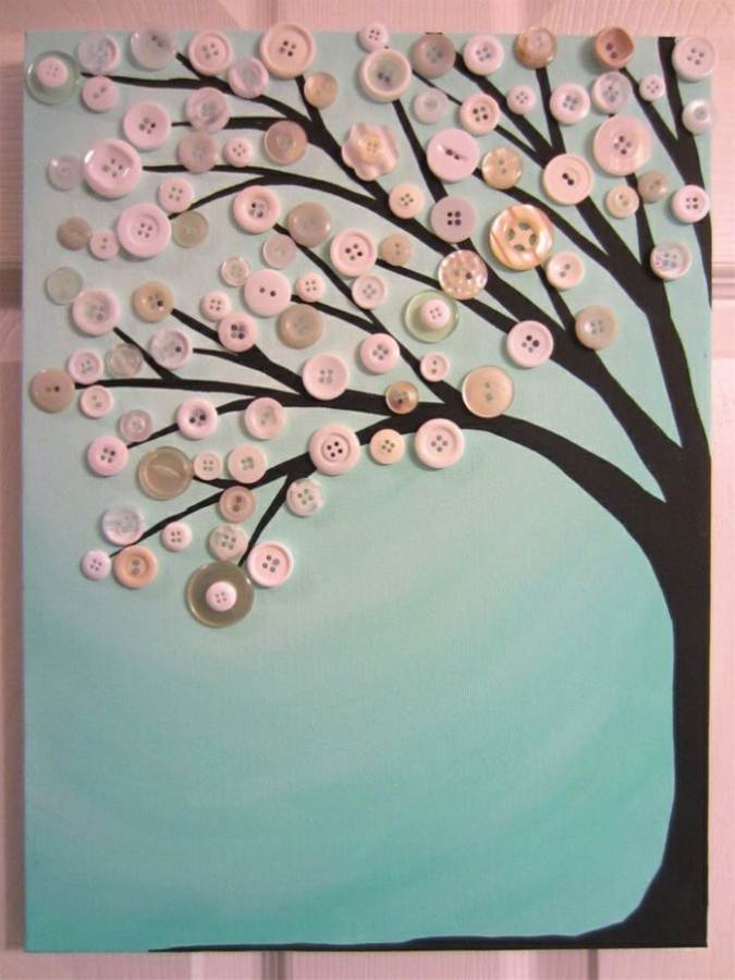 Creative DIY Craft Decorating Ideas Using Colorful Buttons (99)