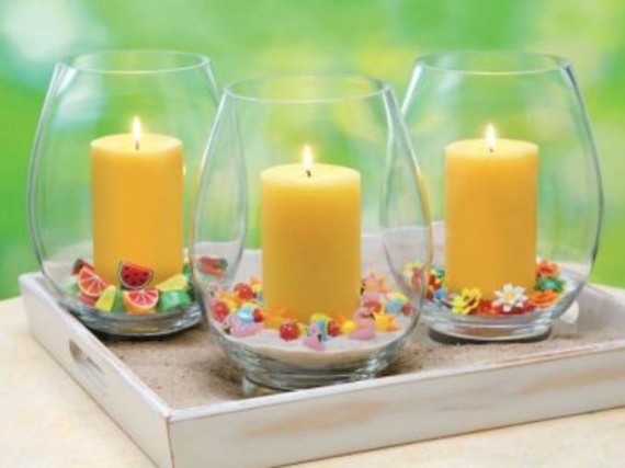 Holiday Romance In Miniature Summer Candle Centerpiece Ideas (1)