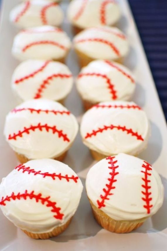 Baseball cupcake