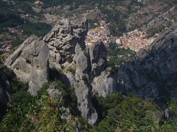View of Castelmezzano from Pietrapertosa