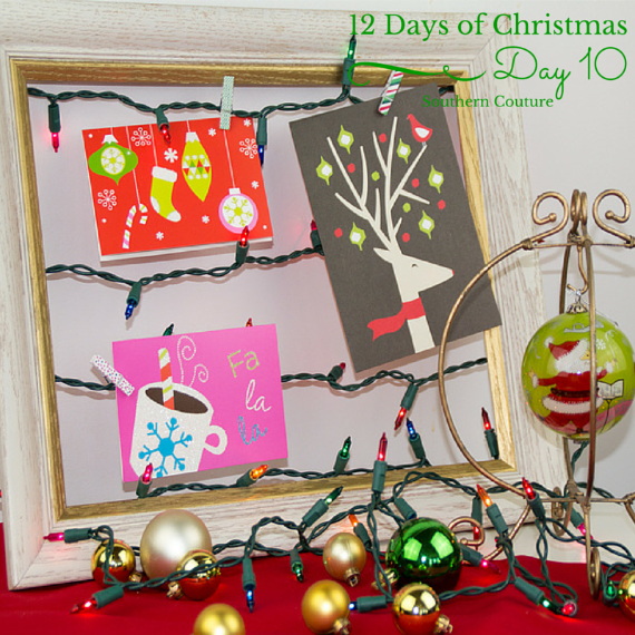 Framed-Christmas-Card-Display-with-String-Christmas-Lights