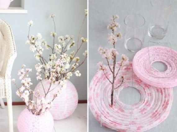 Recycle PAPER LANTERNS to Decorative vases