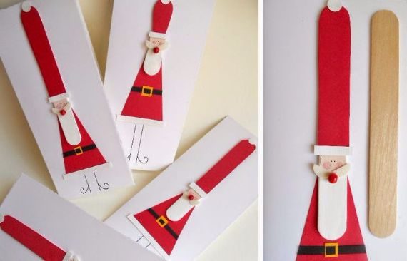 santa Christmas crafts to make with WOODEN STICKS