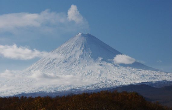 Volcano Kluchevskoy in Kamchatka Territory