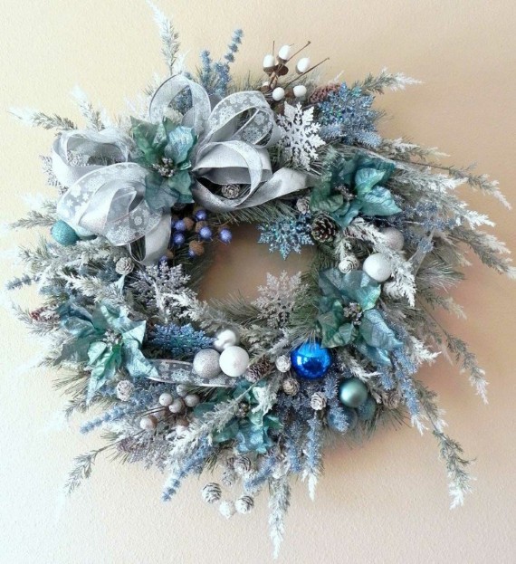 Festive Holiday Wreath "Blue Christmas" 