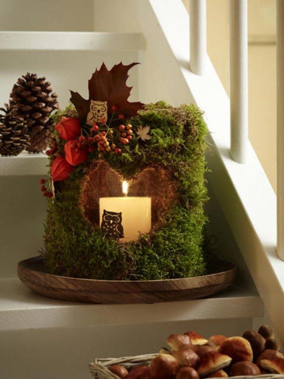 DIY Moss Christmas Lanterns Decoration