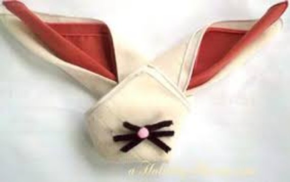 Pipe Cleaner Easter Bunny Napkin;