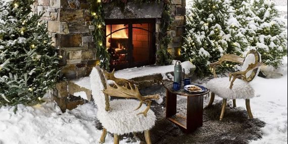 Chic Outdoor Fireplace Christmas Decorations (1)