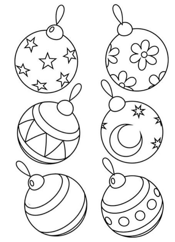 Christmas balls coloring pages -11