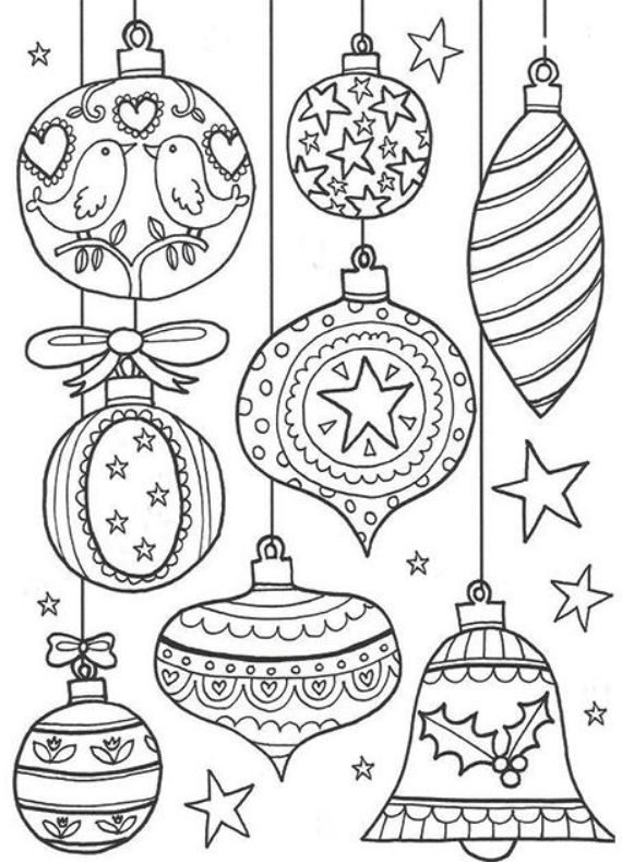 Christmas balls coloring pages -12