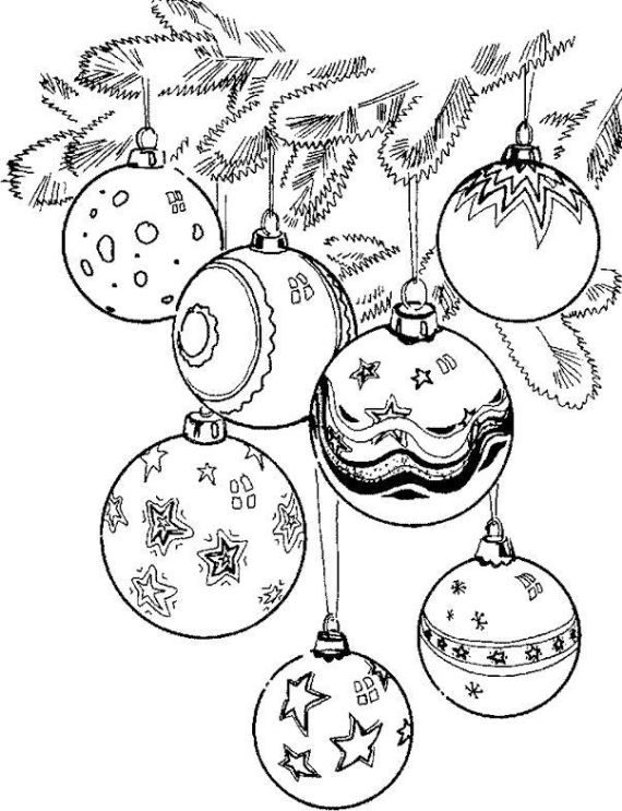 Christmas balls coloring pages -13