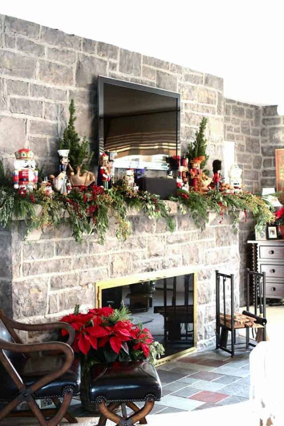 Christmas mantel ideas with tv above