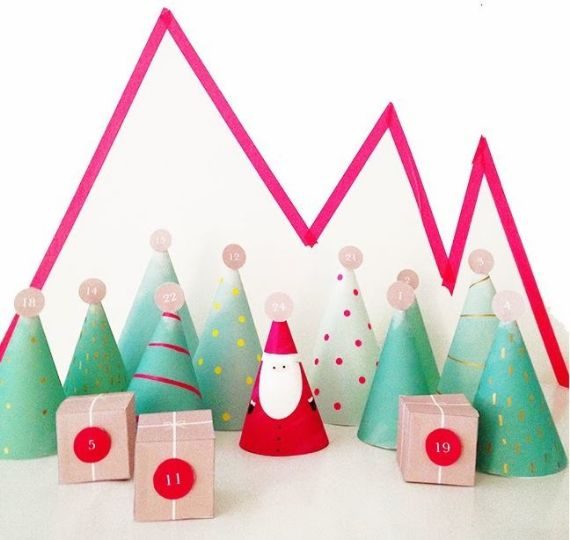 DIY ADVENT CALENDARS WITH PAPER TREES;