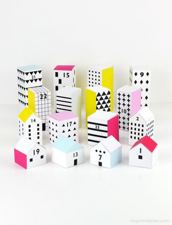 DIY ADVENT CALENDERS WITH PAPER HOUSES