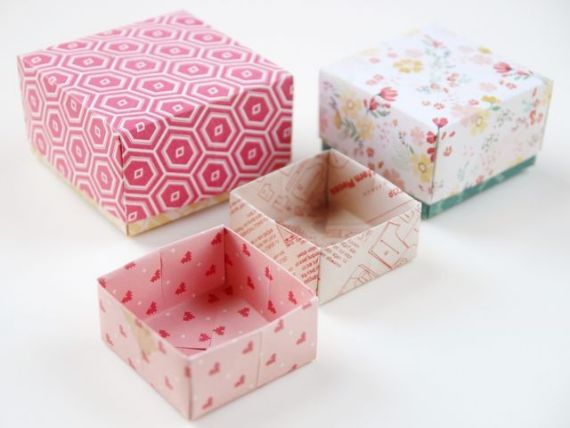 ORIGAMI GIFT BOXES/origami gift box with lid;