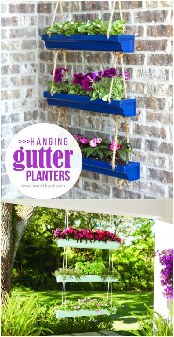 rain-gutter-planters-diyncrafts-spring-porch-decorations