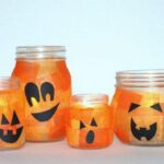 Mason jar Halloween pumpkins