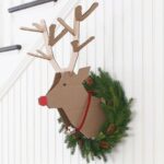 Christmas decoration with cardboard reindeer