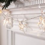 Cold White LED Battery Powered String with Transparent Reindeer