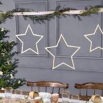 Star Hanging Decoration – pack of 3 – Wooden hanging star decorations – (1)