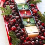 red berries for decorating Christmas candles