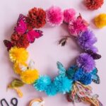 Easter wreath of pompons