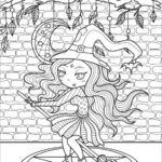 Halloween Coloring Pages Cute Witches 00003
