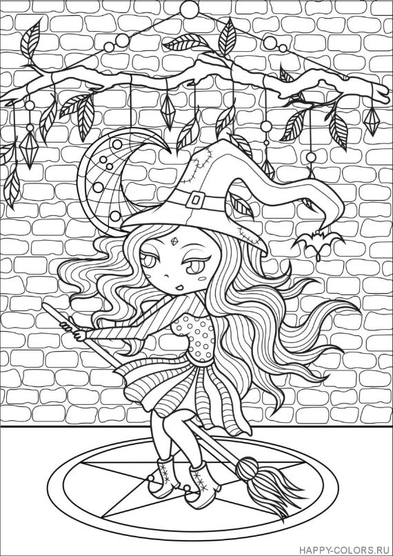 Halloween coloring pages for adults and talented children - family holiday.net/guide to family holidays on the internet