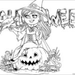 Halloween Coloring Pages Cute Witches 00004