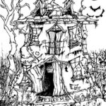 Halloween Coloring Pages Haunted House00003